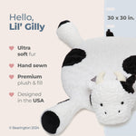 Bearington Collection Lil' Gilly (30 Inch) Cow Tummy Time Mat - Cow Baby Blanket - Pillow for Baby
