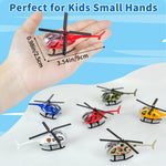 Tcvents 12PCS Diecast Helicopters Toy, Mini Alloy Toy Helicopter for Kids 3 4 5 6 7 Years Old, Small Toys Airplane Military Model Planes for Toddlers Boys 3-8 Years Birthday Gift Party Favors