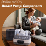 NCVI 20-Minute Baby Bottle Steamer Sterilizer and Dryer with 2 Bottle Trays for 8 Bottles, Fast Electric Steam Sterilization Disinfection for All Bottles, Pacifiers, Teether and Breast Pump Parts