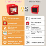 iHeartYard AI Voice-Powered Sticker Printer for Kids, Inkless|Wireless|Rechargeable Portable AI Mini Sticker Maker Machine for DIY Arts and Crafts, 3 4 5 6 7 8 9 10 11 12 Year Old Kid Birthday