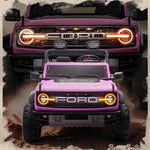 24V Ride on Toys for Big Kids, Licensed Ford Bronco Raptor 2 Seater Ride on Cars with Remote Control, Ride on Truck w/ 4-Wheeler Suspension, 3 Speeds, Led Lights, Bluetooth (24V, Pink)