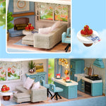 Kisoy Romantic and Cute Dollhouse Miniature DIY House Kit Creative Room Perfect DIY Gift for Friends, Lovers and Families (Molan House)