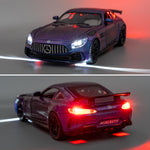 Guarsiliymi 1:32 Die-cast Toy Cars with Light and Sound, Alloy Pull Back Model Car for Kids Adults Birthday Gift (Purple)