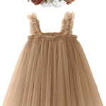 BGFKS Layered Tulle Tutu Dress for Toddler Girls,Baby Girl Rainbow Tutu Princess Skirt Set with Flower Headband.
