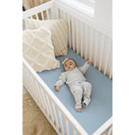 Konssy Muslin Crib Sheets 2 PCS, 100% Cotton Baby Crib Sheets for Standard Crib Mattress (28"x 52"), Soft and Breathable for Boys, Girls (Blue Whale,Blue)