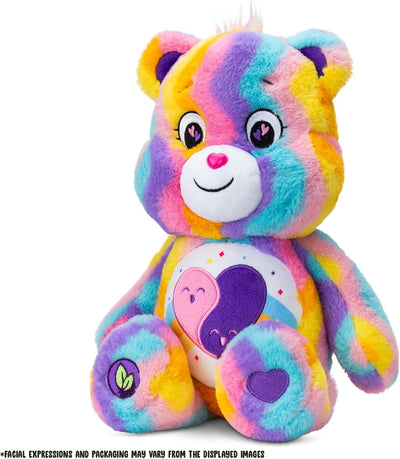 Care Bears 14" Friends Forever Bear Plushie - Tie-Dye Multicolored Made from Recycled Materials! Soft and Huggable! – Good for Girls and Boys, Employees, Collectors, Ages 4+