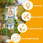 Wooden Swing-Skateboard Swing for Kids,3-in-1 Standing Swing, Exercise Balance and Body Coordination，Tree Swing for Outdoor (Blue Rope)