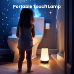 THAUSDAS Night Light, Dimmable Touch Lamp for Bedroom, Portable Table Bedside Lamp, 5 Brightness 13 RGB Colors, Night Lights for Baby Nursery Bathroom
