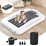 Abdtech Inflatable Toddler Travel Bed - Portable Toddler Bed for Kids - Comfortable Kids Air Mattress with 3 Sides Safety Bumpers - Toddler Blow Up Mattress with Sides for Camping Travel（53 Inches）