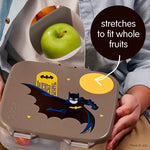 b.box Batman Lunch Box for Big Eaters All Ages - 8.5 Cup Leak Proof Bento Box with 4 Compartments, School Lunch Container with Ice Pack, Dishwasher Safe, BPA-Free, PFAS-Free