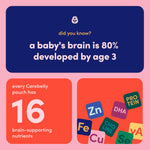 Cerebelly Organic Baby Food Pouches, Spinach Apple Sweet Potato Purees, 16 Nutrients, No Added Sugar, Fiber & Non-GMO, 4oz, 6 Pack