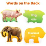 BenBen Puzzles for Toddlers 2-4,12 Animal Puzzles, 3 Levels Step-by-Step Color-Coded Jigsaw Puzzles, 48 Pieces Total, Educational Montessori Toys for Preschool Girls Boys