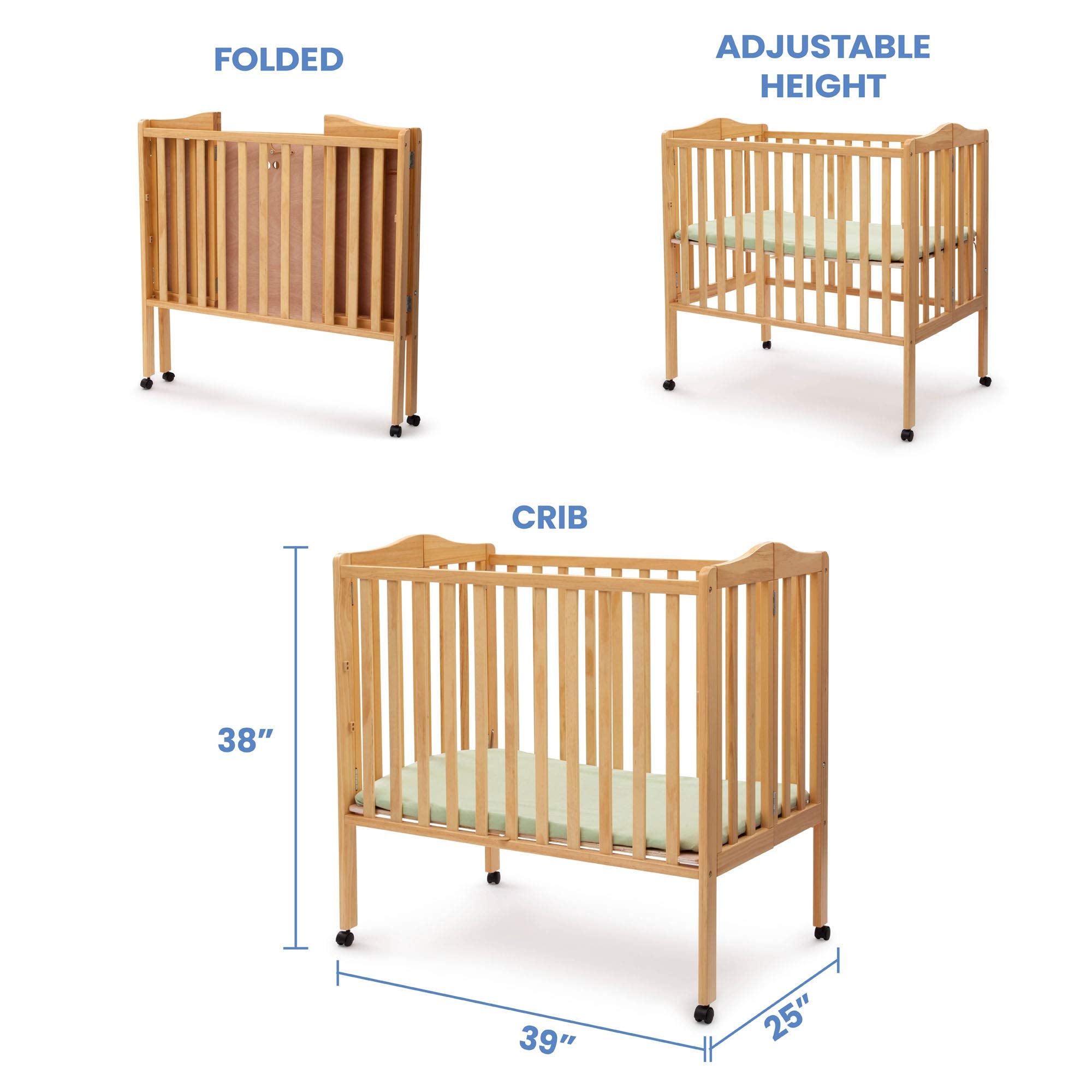 Delta Children Folding Portable Mini Baby Crib with - Baby Bedding ...