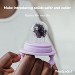 WeeSprout Silicone Baby Food Feeders + Freezer Tray for Batch Prep, Set of 2, Introduce New Foods Safely, Double as Teething Toys, Includes 2 Extra Pouches & Travel Lids, Dishwasher Safe