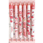 MOZXIRZ 6 Pcs Gel Ink Pens Cartoon Retractable Pens Cute Animal Pen 0.5mm Ballpoint Pen Office School Supplies for Girls (Pink)