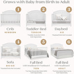 Delta Children Perry 6-in-1 Convertible Crib - Greenguard Gold Certified, Bianca White