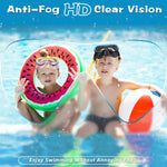 Freela Kids Swim Goggles for Girls Boys Kids 6-14 3-6 4-7 8-12 with Nose Cover, Water Pool Beach Swimming Goggles Mask for Childrens Youth Age 4 5 Tempered Glass Anti Fog Waterproof 180° Clear View