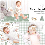 FIEMOL Baby Crib Sheets for Boys and Girls, 3 Pack Fitted Crib Sheets Neutral for 52”x28” Standard Crib and Toddler Mattresses, Ultra Soft & Silky Smooth Microfiber Green Forest Bear