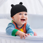 6 Pieces Newborn Baby Hat Bear Ears Infant Caps Baby Boy Girl Toddler Hats Infant Beanie Caps for 0-3 Months (Classic, Black White, Black, Gray, Brown, Royal Blue, Dark Green)