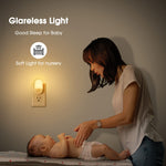 L LOHAS LED Night Lights Plug into Wall, [𝟐 Pack] LED Dimmable Night Light with Light Sensors, 30/60LM Adjustable Brightness Nightlights, Soft White 3000K Automatic Night Light for Kid, Hallway
