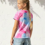 PATPAT Girls T Shirts Size 10-11 Years, Tie Dye Letters Print Graphic Tees Crew Neck Short Sleeve Shirts Trendy Clothes Cute Concert Outfits Cute Tops