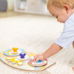 Melissa & Doug First Play Wooden Jumbo Knob Safari Animal Puzzle (3 pcs) Large Puzzles for Babies and Toddlers Ages 1+