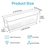 Vtopmart Breastmilk Storage Container 4PCS Set, Clear Freezer and Fridge Organizer Bins, Plastic Storage Bins for Breast Milk, Baby Pouches, Formula, Bottles and Yogurts, 4.3’’ Width, 14.7" Long