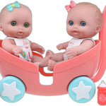JC Toys Lil Cutesies 8.5" All Vinyl Baby Doll | Posable and Washable | Removable Outfit | Lulu- Blue Eyes Ages 2+