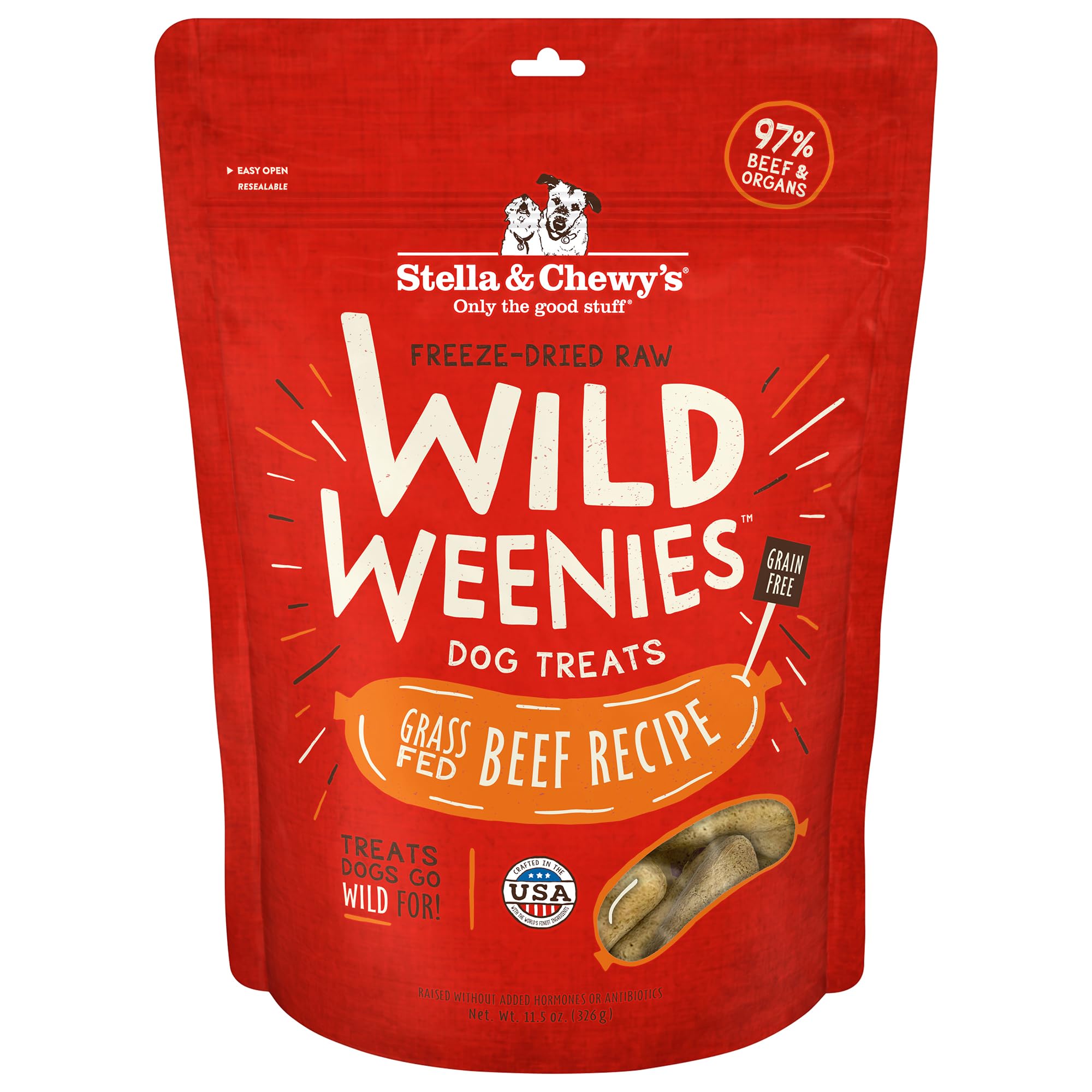 Stella & Chewy's Freeze-Dried Raw Wild Weenies Dog Treats – All-Natural, Protein Rich, Grain Free Dog & Puppy Treat – Great for Training & Rewarding – Cage-Free Chicken Recipe – 3.25 oz Bag