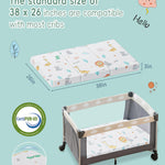 Trifold Pack and Play Mattress 38"x26" Pack N Play Mattresses for Baby Toddler, Portable Mini Crib Mattress for Playpen and Playard with Soft Breathable Waterproof Cover