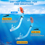 Kids Snorkel Set, Children Anti-Fog Diving Mask Swimming Goggles Full Dry Top Snorkel Equipment Snorkeling Packages Swimming Gear for Youth Boys Girls Age 5-10 (Blue Yellow)