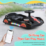 36V Electric Drift Go Kart for Kids Ages 8-14 Years Old, Ride On Car for Kids with Brushless Motor, High/Low Speed, LED Lights, 3-Speed Adjustable, Ride On Toy (Black)