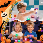 Halloween Light Up Bath Toys for Toddlers Kids, 9 Pack No Hole Bath Toys LED Light Bath Time Water Toys for Bath Tubs Bathroom, Halloween Toys for Kids Toddlers Boys Girls Halloween Party Favors Gifts