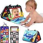 URMYWO Tummy Time Toy - Black and White High Contrast Baby Toys for Newborn - Baby Visual Stimulation Mirror - Montessori Sensory Crinkle Toy for Infant 0-3-6-12 Months - Shower Gift for Boy Girl