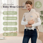 MISSWISDOM Baby Wraps Carrier, Baby Carrier Wrap Newborn Sling 7-35lbs, Baby Wearing Wrap Newborn Wrap Carrier, Baby Sling Carriers for Newborn and Infant, Beige