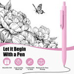 Piochoo Aesthetic Pens, 8 Pcs 0.5mm Gel Pens, No Smudge Quick Dry Smooth Writing Pens, Cute Black Ink Journaling Pens for Women Nurse School Office Desk Accessories