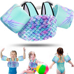 Vvinca Separable Toddler Swim Vest Fit 22-66 Lbs（1-6 Years）|2025 Newest 3 in 1 Pool Float & Arm Bands Boys and Girls, Adjustable Sturdy Safety for Infant 1 2 3 4 5 6 Year