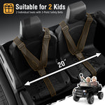 Costzon 24V 2 Seater Ride on Car for Kids, 4WD/2WD Switchable Licensed Toyota LC250 Ride on Truck w/Remote, Shovel, Music & Sounds, Electric Vehicle w/4-Wheel Spring Suspension for Ages 3+ (Black)