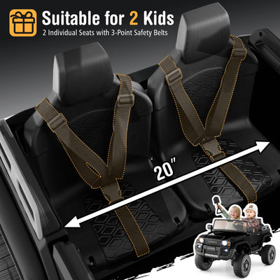 Costzon 24V 2 Seater Ride on Car for Kids, 4WD/2WD Switchable Licensed Toyota LC250 Ride on Truck w/Remote, Shovel, Music & Sounds, Electric Vehicle w/4-Wheel Spring Suspension for Ages 3+ (Black)