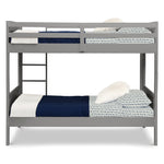 Delta Children Convertible Twin Over Twin Wood Bunk Bed with Ladder and Guardrails – Use as Bunk Bed or 2 Stand-Alone Twin Beds, Grey