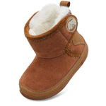 JIASUQI Toddler Boots for Girls Winter Boots for Toddler Boys Brown 5.5-6