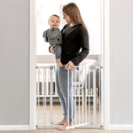 hauck Open N Stop Baby Safety Gate for 29 to 31" Wide Stairs, Hallways & Doorways, White