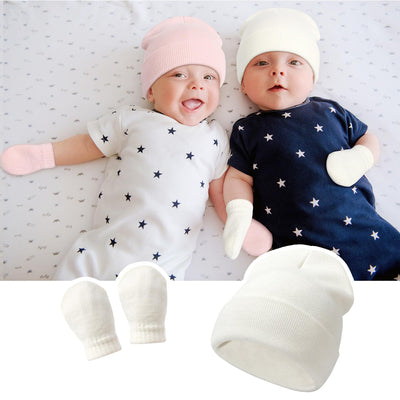 Baby Beanie Hat Gloves Set, Kids Winter Warm Knit Hat with glvoes,Toddler Soft Beanie for Little Boys Little Girls Children