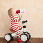 DADDYCHILD Baby Balance Bike for 12-24 Month Toddler, Toys for 1 Year Old Kids, No Pedal Infant 4 Wheels Baby Walker, Ride On Toys for Boys & Girls, Best First Birthday Gifts Children (White)