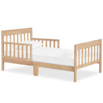 Dream On Me Finn Toddler Bed in Vintage White Oak, Greenguard Gold and JPMA Certified, Non-Toxic Finish, Made of Sustainable New Zealand Pinewood, Low-to-Floor Design with Safety Guard Rails