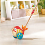 Hape Lilly Musical Push Along | Wooden Push Along Baby Walking Bird, Playful Kids Toy with Detachable Stick, Multicolor, 22.05 Inch