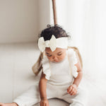 Baby Bling Bows - Newborn to Little Baby Girl Bows, 3PK CLASSIC KNOT Nylon Super Soft Stretchy Toddler Headbands, Perfect Hair Accessories Head Bands for Infant Kids, Made in the USA