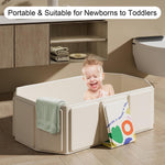 DUSHARKFUN Collapsible Baby Bathtub, Portable & Foldable Bathtub for Newborns to Toddlers, Easy to Store, Lightweight for Home & Travel, SpaceSaver Baby Tubs for Kids