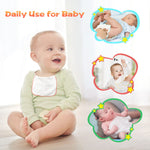 FAMOPLAY 54 Packs Flannel Cloth Baby Wipes with Dispenser, Reusable Natural Skin-Friendly Baby Wipes, Body Face Hand Washcloth Essential for Cloth Diapers 8x8 inch