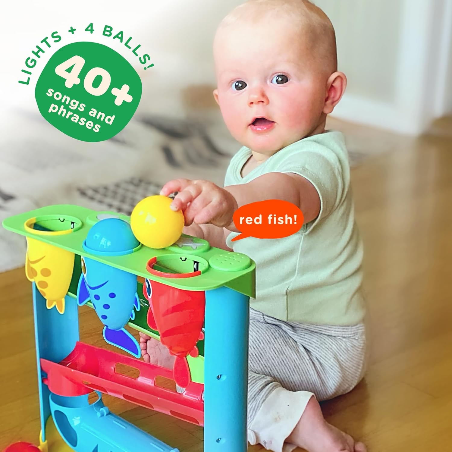 Move2Play, Feed The Fish | Interactive Baby & Toddler Toy | 1, 2+ Year Old Christmas Gift & Birthday Present | Boys & Girls Baby Ages 6, 7, 8, 9, 10, 12, 18, 24+ Months Old